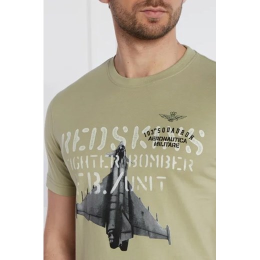 T-shirt męski Aeronautica Militare z krótkimi rękawami z bawełny 
