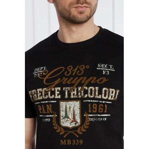 T-shirt męski Aeronautica Militare z krótkim rękawem z napisami