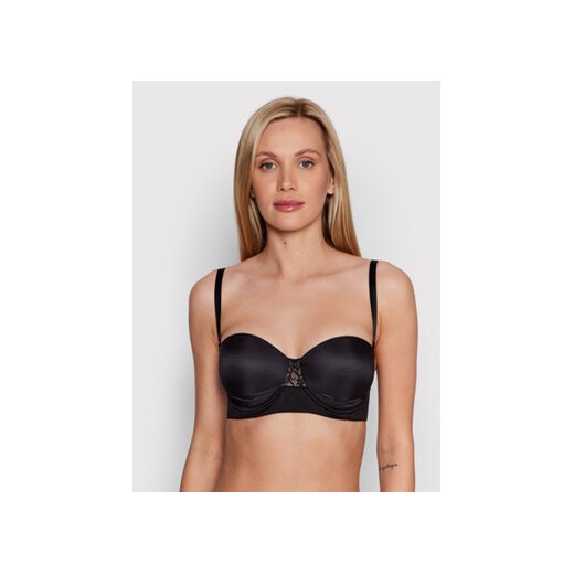 Triumph Biustonosz bardotka Vivid Spotlight 10210631 Czarny Triumph 90C okazyjna cena MODIVO