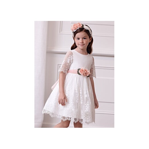 Abel & Lula Sukienka elegancka 5034 Biały Regular Fit ze sklepu MODIVO w kategorii Sukienki dziewczęce - zdjęcie 169450159