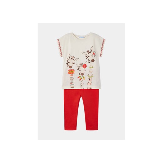 Mayoral Komplet t-shirt i legginsy 3710 Czerwony Regular Fit ze sklepu MODIVO w kategorii Komplety dziewczęce - zdjęcie 169450306