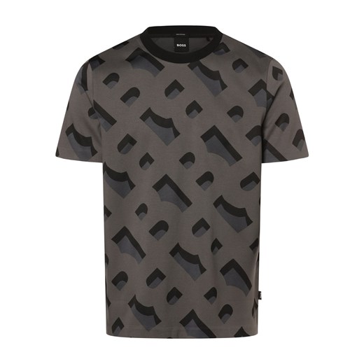 BOSS Koszulka męska - Tiburt 419 Mężczyźni Bawełna czarny wzorzysty ze sklepu vangraaf w kategorii T-shirty męskie - zdjęcie 169450855
