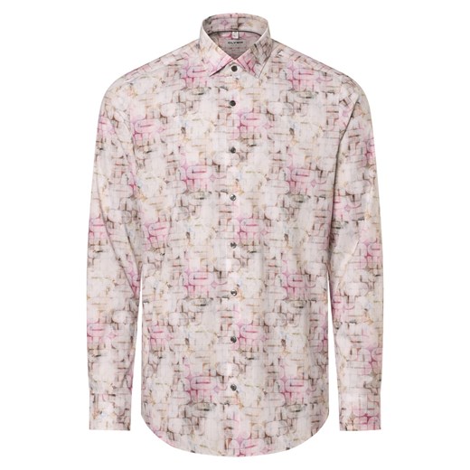 Olymp Level Five Koszula męska Mężczyźni Slim Fit Bawełna różowy wzorzysty ze sklepu vangraaf w kategorii Koszule męskie - zdjęcie 169450857