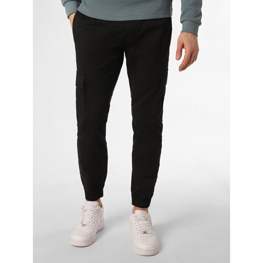 Calvin Klein Jeans Spodnie Mężczyźni Bawełna czarny jednolity ze sklepu vangraaf w kategorii Spodnie męskie - zdjęcie 169450866