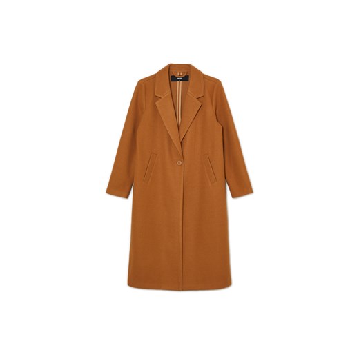 Cropp - Beżowy płaszcz - beżowy ze sklepu Cropp w kategorii Płaszcze damskie - zdjęcie 169453447