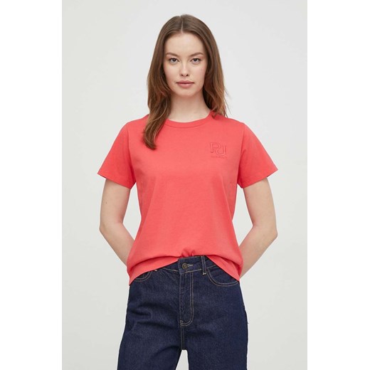 Pepe Jeans t-shirt bawełniany damski kolor czerwony ze sklepu ANSWEAR.com w kategorii Bluzki damskie - zdjęcie 169454837