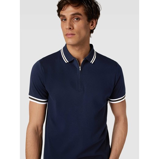 Koszulka polo o kroju slim fit z detalem z logo model ‘TOULOUSE’ ze sklepu Peek&Cloppenburg  w kategorii T-shirty męskie - zdjęcie 169458589