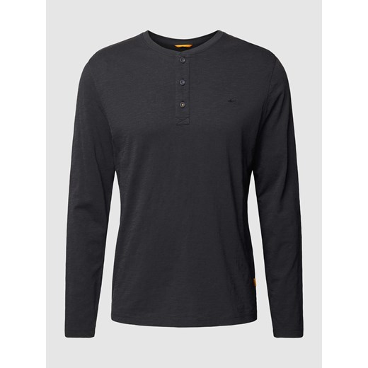 Bluzka z długim rękawem i krótką listwą guzikową ze sklepu Peek&Cloppenburg  w kategorii T-shirty męskie - zdjęcie 169459307