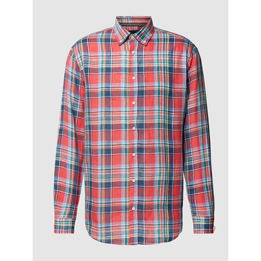 Koszula casualowa o kroju regular fit z lnu w szkocką kratę ze sklepu Peek&Cloppenburg  w kategorii Koszule męskie - zdjęcie 169459338