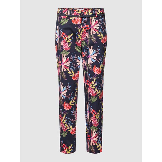Spodnie materiałowe o kroju slim fit z kwiatowym wzorem ze sklepu Peek&Cloppenburg  w kategorii Spodnie damskie - zdjęcie 169460327