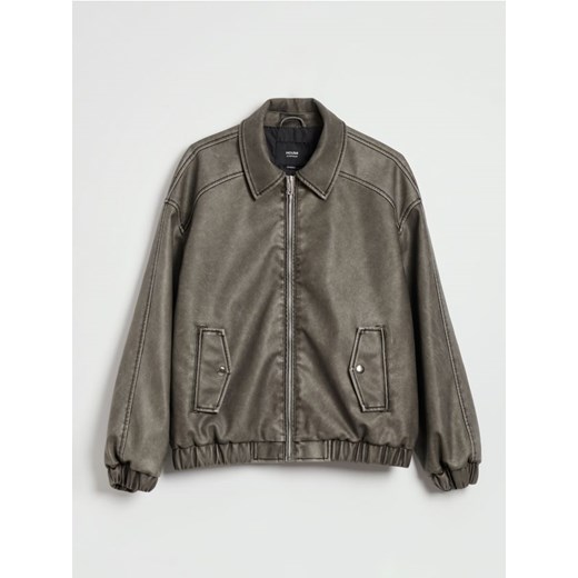 Kurtka bomber dad fit z imitaciji skóry acid wash House L House