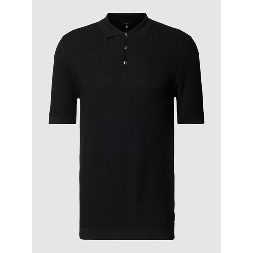 Koszulka polo o kroju slim fit z fakturowanym wzorem model ‘Flavio’ ze sklepu Peek&Cloppenburg  w kategorii T-shirty męskie - zdjęcie 169466138