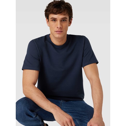 T-shirt z fakturowanym wzorem model ‘SANDER’ Selected Homme M Peek&Cloppenburg 