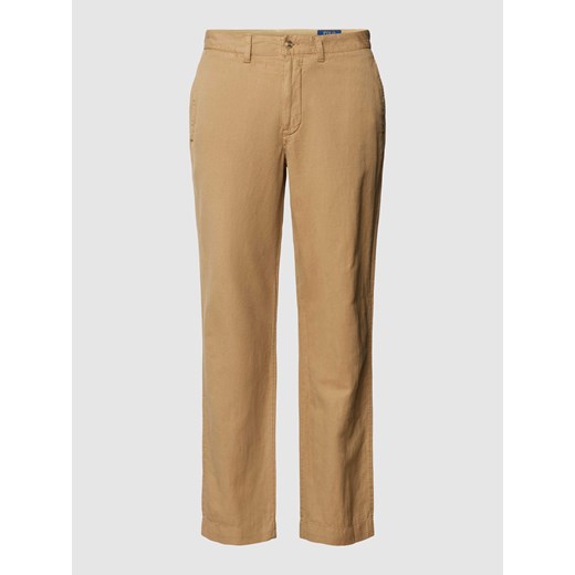 Spodnie o kroju straight fit z mieszanki lnu i bawełny ze sklepu Peek&Cloppenburg  w kategorii Spodnie męskie - zdjęcie 169466376
