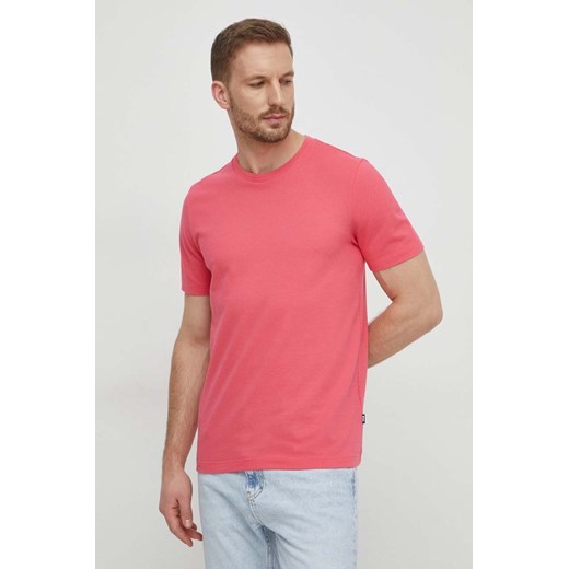 BOSS t-shirt męski kolor różowy gładki 50452680 ze sklepu ANSWEAR.com w kategorii T-shirty męskie - zdjęcie 169482086