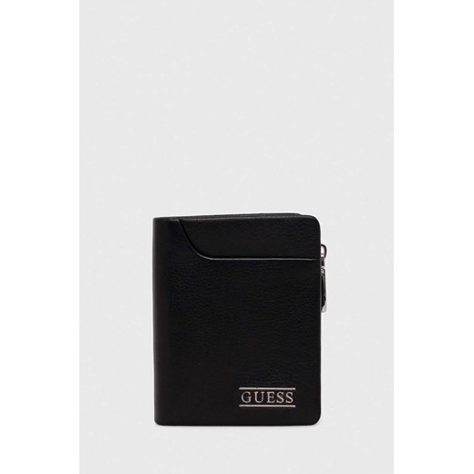 Guess portfel skórzany NEW BOSTON męski kolor czarny SMNEBR LEA46 ze sklepu ANSWEAR.com w kategorii Portfele męskie - zdjęcie 169482408