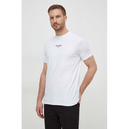 Karl Lagerfeld t-shirt męski kolor biały z nadrukiem ze sklepu ANSWEAR.com w kategorii T-shirty męskie - zdjęcie 169482787