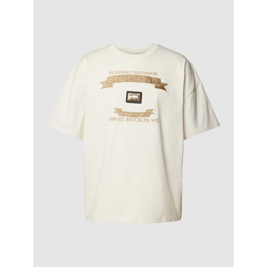 T-shirt o pudełkowym kroju z wyhaftowanym logo ze sklepu Peek&Cloppenburg  w kategorii T-shirty męskie - zdjęcie 169484077