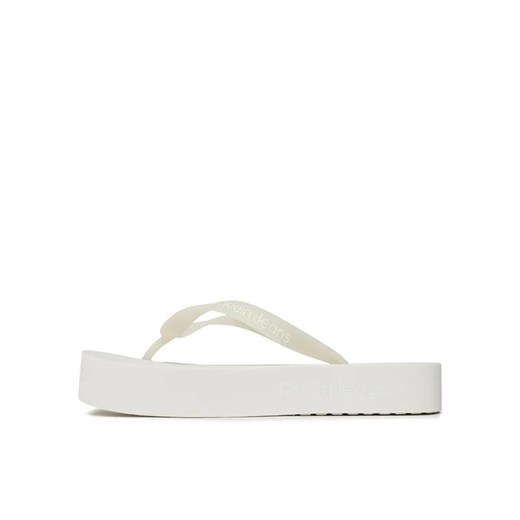 Calvin Klein Jeans Japonki Beach Sandal Flatform Logo YW0YW01092 Biały 41 MODIVO