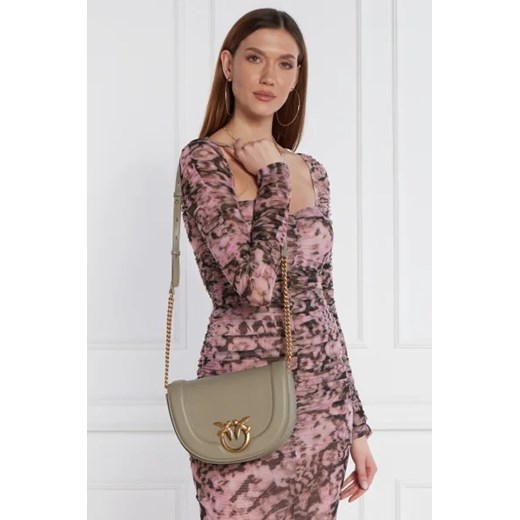 Pinko Skórzana torebka na ramię ROUND CLICK CLASSIC VITELLO MO Pinko OS Gomez Fashion Store