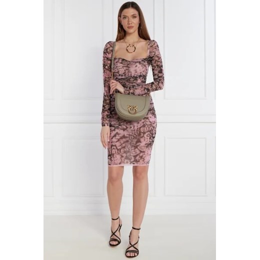 Pinko Skórzana torebka na ramię ROUND CLICK CLASSIC VITELLO MO Pinko OS Gomez Fashion Store