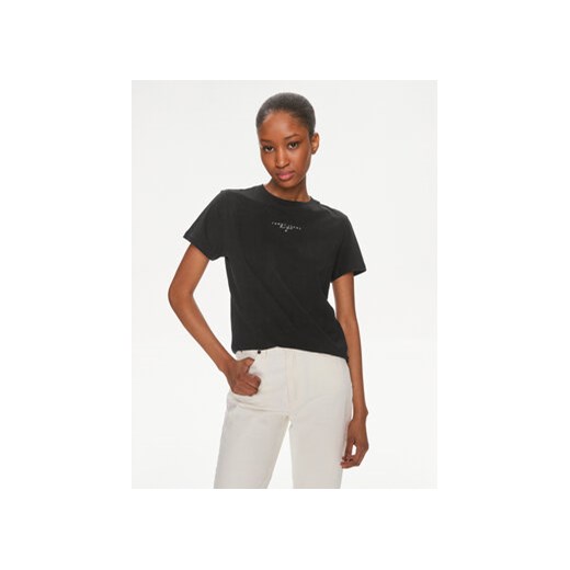 Tommy Jeans T-Shirt Essential Logo DW0DW17828 Czarny Regular Fit ze sklepu MODIVO w kategorii Bluzki damskie - zdjęcie 169491797