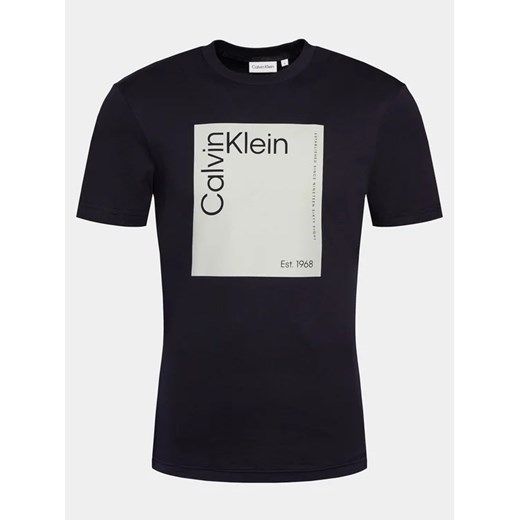 Calvin Klein T-Shirt Square Logo K10K112503 Granatowy Regular Fit Calvin Klein S MODIVO
