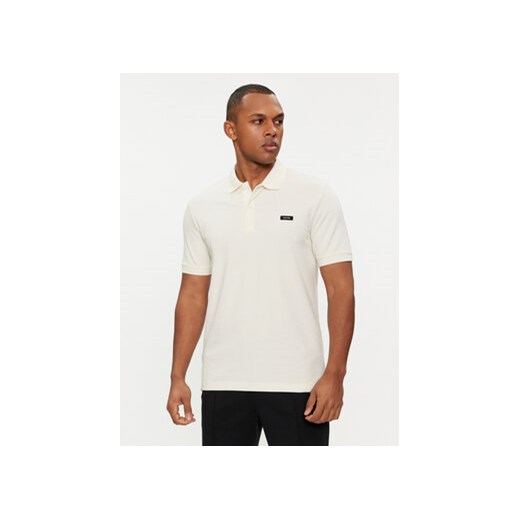Calvin Klein Polo K10K111196 Biały Slim Fit ze sklepu MODIVO w kategorii T-shirty męskie - zdjęcie 169494127