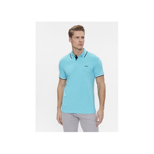 Boss Polo Paul 50506193 Niebieski Slim Fit ze sklepu MODIVO w kategorii T-shirty męskie - zdjęcie 169494179