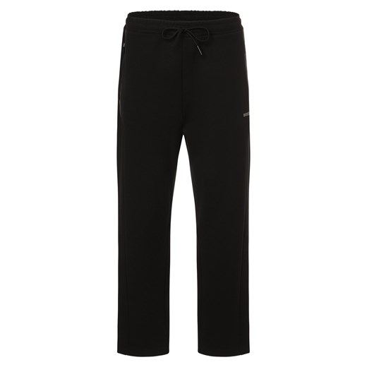 BOSS Green Męskie spodnie dresowe - Hadim Mężczyźni Bawełna czarny jednolity ze sklepu vangraaf w kategorii Spodnie męskie - zdjęcie 169495235