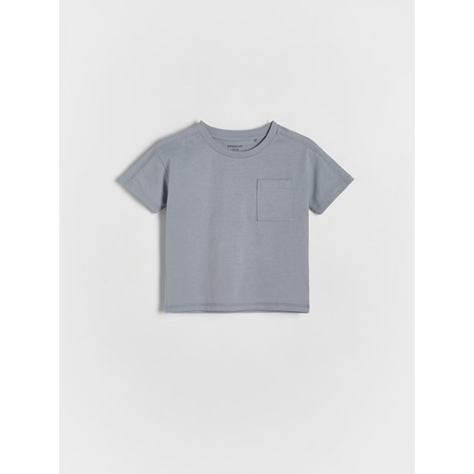 Reserved - T-shirt oversize z kieszonką - granatowy ze sklepu Reserved w kategorii Koszulki niemowlęce - zdjęcie 169495598