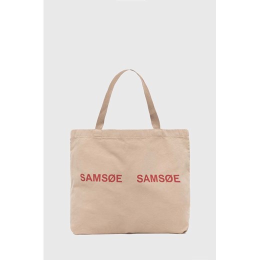 Samsoe Samsoe torebka FRINKA kolor beżowy F20300113 ze sklepu PRM w kategorii Torby Shopper bag - zdjęcie 169499309
