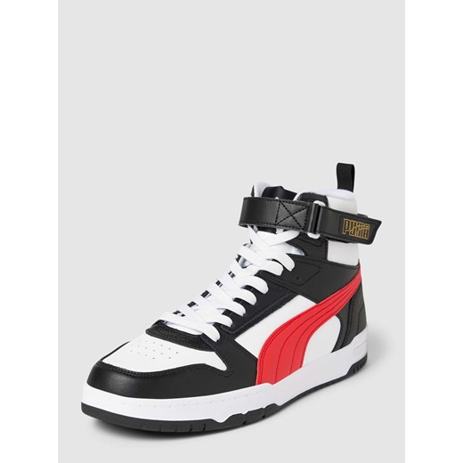 Sneakersy wysokie skórzane z obszyciem w kontrastowym kolorze model ‘Game’ ze sklepu Peek&Cloppenburg  w kategorii Buty sportowe męskie - zdjęcie 169499825