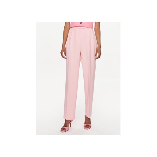 Hugo Spodnie materiałowe 50489275 Różowy Regular Fit ze sklepu MODIVO w kategorii Spodnie damskie - zdjęcie 169500879