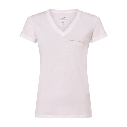Armani Exchange Koszulka damska Kobiety Dżersej biały jednolity ze sklepu vangraaf w kategorii Bluzki damskie - zdjęcie 169503837