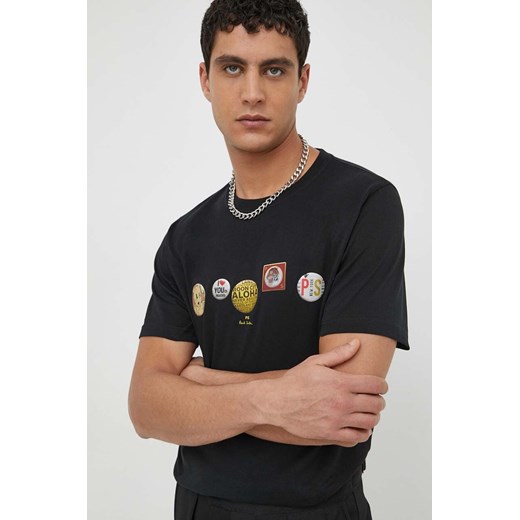 PS Paul Smith t-shirt bawełniany męski kolor czarny z nadrukiem ze sklepu ANSWEAR.com w kategorii T-shirty męskie - zdjęcie 169504666