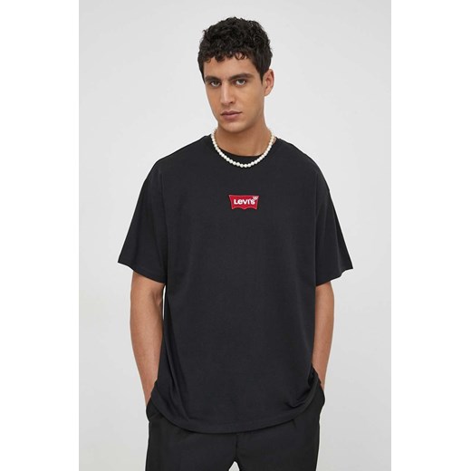 Levi&apos;s t-shirt bawełniany męski kolor czarny z aplikacją ze sklepu ANSWEAR.com w kategorii T-shirty męskie - zdjęcie 169504727