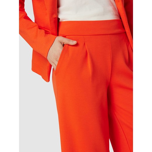 Spodnie materiałowe o rozkloszowanym kroju z zakładkami w pasie model ‘Kate’ Ichi L Peek&Cloppenburg 