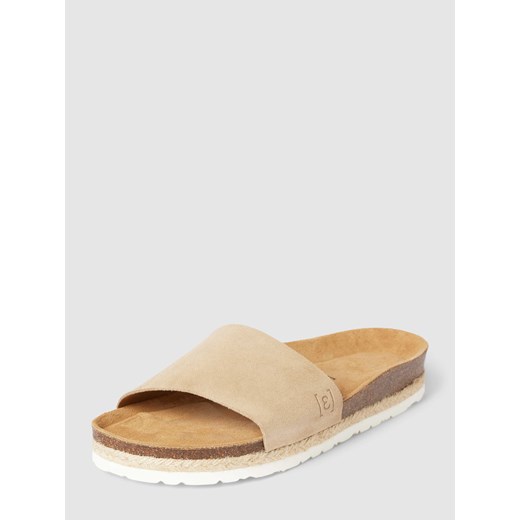 Sandały skórzane z wytłoczonym logo model ‘COPINE VELOUR’ ze sklepu Peek&Cloppenburg  w kategorii Klapki damskie - zdjęcie 169505387