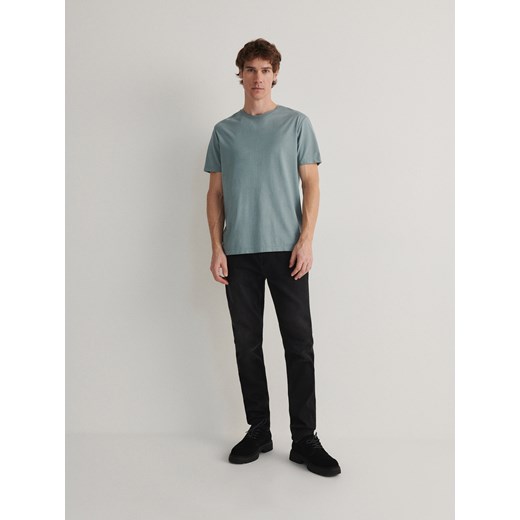 Reserved - Gładki t-shirt z lyocellem - jasnoturkusowy ze sklepu Reserved w kategorii T-shirty męskie - zdjęcie 169507338