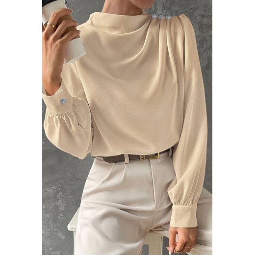 Bluzka RODENTA BEIGE ze sklepu Ivet Shop w kategorii Bluzki damskie - zdjęcie 169508256