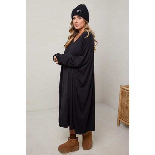 Sukienka Plus Size Company z elastanu dla puszystych luźna midi casual