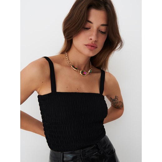 Mohito - Dopasowany top - czarny Mohito S Mohito okazyjna cena