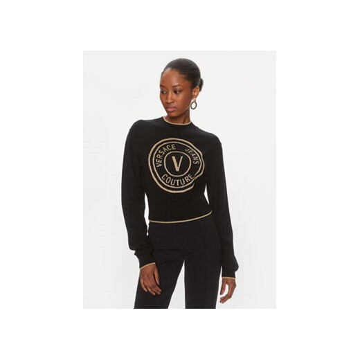 Versace Jeans Couture Sweter 75HAFM21 Czarny Regular Fit ze sklepu MODIVO w kategorii Swetry damskie - zdjęcie 169517438