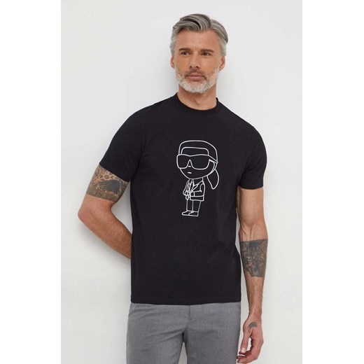 Karl Lagerfeld t-shirt męski kolor czarny z nadrukiem ze sklepu ANSWEAR.com w kategorii T-shirty męskie - zdjęcie 169519116