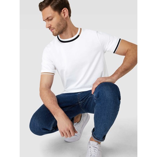 T-shirt męski biały BOSS HUGO z krótkim rękawem casual 