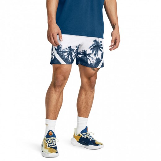 Męskie spodenki do koszykówki Under Armour UA Curry Mesh Short 3 - białe ze sklepu Sportstylestory.com w kategorii Spodenki męskie - zdjęcie 169521847
