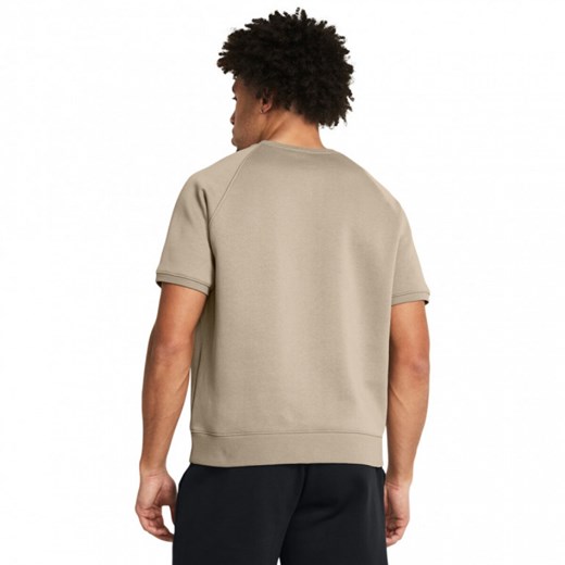 Męska bluza treningowa z krótkim rękawem Under Armour Project Rock Eagle Grphc SS Crew - beżowa ze sklepu Sportstylestory.com w kategorii Bluzy męskie - zdjęcie 169521895