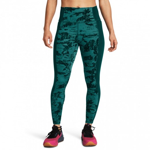 Damskie legginsy treningowe Under Armour Project Rock LG Ankl Pt Lg - zielone ze sklepu Sportstylestory.com w kategorii Spodnie damskie - zdjęcie 169521945
