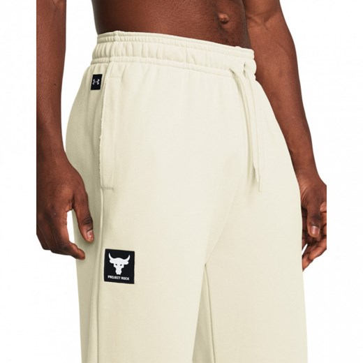 Męskie spodnie treningowe Under Armour Project Rock Hwt Terry Jgr - kremowe Under Armour XL Sportstylestory.com
